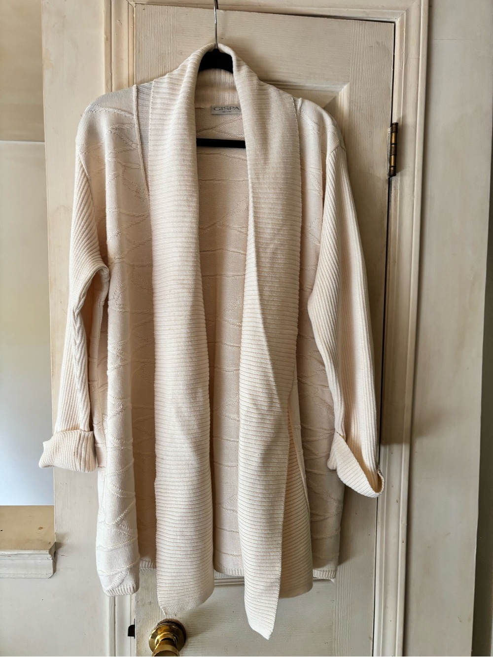 Cozy Cream Open-Front Women's Cardigan Sweater Made in Italy